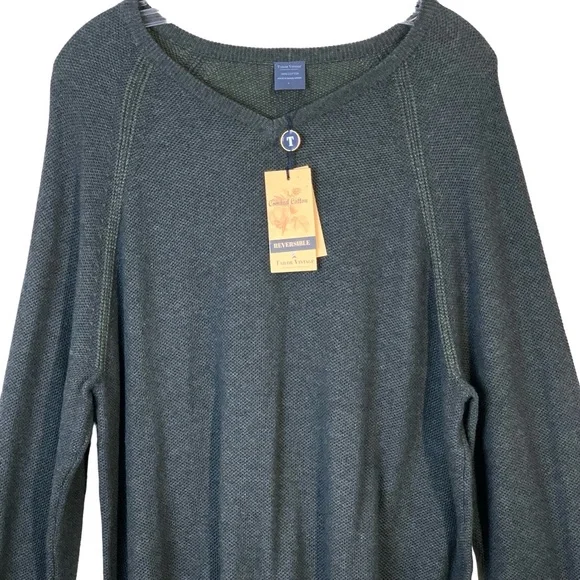 Tailor Vintage Reversible Pullover
V-Neck Sweater Charcoal Gray Sz Large NWT - Picture 4 of 8